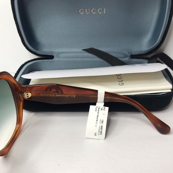New - 💯  Original Gucci Grey Gradient Geometric Ladies Sunglasses GG0796S-003 - Picture 9 of 10